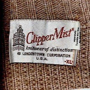 VTG ClipperMist Big Lewbowski hippy zipper sweater Sz XL